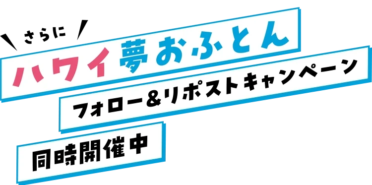 さらにハワイ夢おふとんフォロー&リポストキャンペーン同時開催中