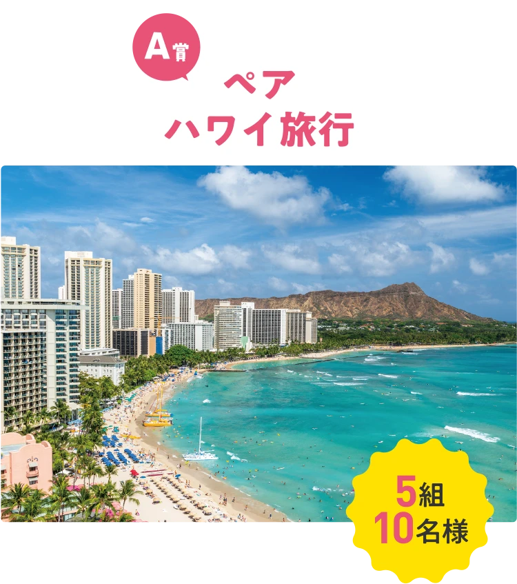 A賞ペアハワイ旅行
