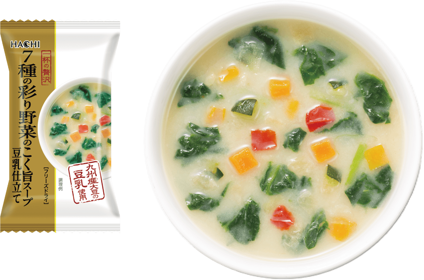 一杯の贅沢 7種の彩り野菜のこく旨スープ豆乳仕立て
