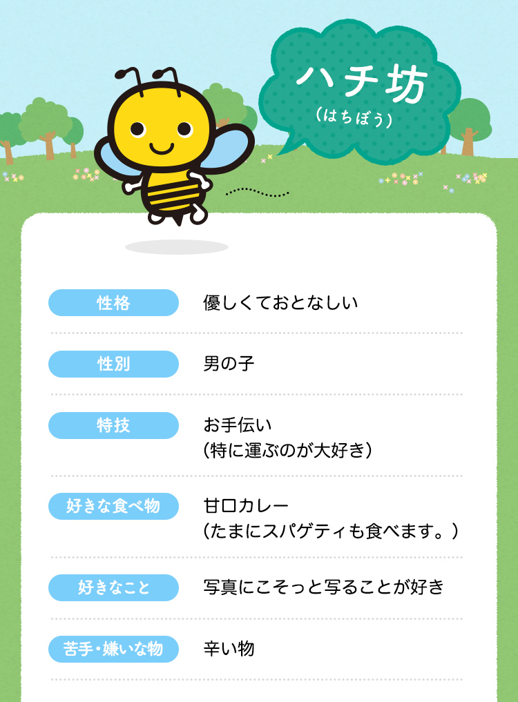 キャラクター紹介 ハチ食品 Hachi のレトルトカレー レトルト食品